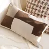 Cojín decorativo para sofá marrón, cojín Maillard, almohada para cabecero de ventana saliente de sala de estar estilo crema, funda de cojín decorativo vintage francés