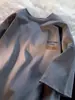 Camiseta de Verano para Hombre de Manga Corta, Peso Pesado, Cuello Redondo, Estampada, Nueva Marca de Moda Ins, Versátil, Holgada, Casual, de Media Manga