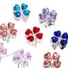 Cristal Resistente Flor de Corazón de Trébol de Cuatro Hojas Aleación Cuentas Sueltas Hecho a Mano DIY Cuentas de Agujero Recto Accesorios para Cadena de Teléfono Cadena de Bolsa