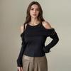 Comércio exterior transfronteiriço Roupas femininas Europa e América Nova base de ombro Camisa Manga comprida Casual Malhas Top PG6866