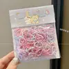 Gomas elásticas para niñas para atarse el pelo, coleteros desechables, duraderos y no dañan el cabello de los niños, accesorios para el cabello de colores dopamina