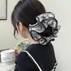 Scrunchie vintage grande com pintura a tinta, elástico de cabelo elegante para rabos de cavalo e coques, novo acessório de cabelo estilo chinês