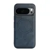 Aplicável à Capa de Celular Google Pixel 11ProXL 10/9A Carregamento Sem Fio MagSafe Case Magnético de Couro para Carro