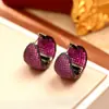 Brincos Europeus e Americanos Resistentes com Pedras Totalmente Cravejadas, Estilo Meio do Século, Moda de Alto Padrão, Luxo Acessível, Brincos Elegantes, Brincos Estilo Dama
