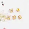Mariposa Azul Quemado Esmaltada Accesorios con Cuentas Chapado en Oro Goteo de Aceite Pulsera DIY Cuentas Espaciadoras Pulsera Materiales para Joyería Hecha a Mano