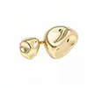 Anillo Abierto Redondo Irregular Plisado, Estilo de Nicho de Gama Alta, Joyería Exagerada Personalizada Transfronteriza Europea y Americana al por Mayor
