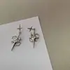 Nuevos Pendientes Asimétricos Simples de Plata de Ley S925 con Aguja de Planeta para Mujer Estilo Cool Estético de Gama Alta Coreano Accesorios de Pendientes de Nicho de Moda