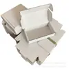 Color piel de vaca blanca Caja cuadrada de máquina voladora Caja de papel corrugado pequeña Lote pequeño Rectangular 14 largo Caja de embalaje para express
