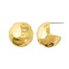 Pendientes de bola con patrón de martillo chapados en oro cobre metal retro europeo y americano Pendientes de botón