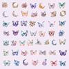 50 Stickers de Mariposas de Colores PET Stickers Impermeables DIY Stickers para Taza de Agua Stickers Decorativos Lindos para Carcasa de Teléfono Móvil Stickers de Mariposas