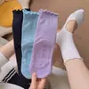 Calcetines de Yoga y Pilates sin Talón para Mujer, Calcetines de Encaje Profesionales Antideslizantes de Media Pantorrilla para Danza, Ejercicio, Fitness, Calcetines de Piso para Adultos