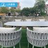 Muebles de Exterior Patio Jardín Silla de Cuerda para Exterior Lugar Escénico Hotel Impermeable Protección Solar Mesa de Comedor y Sillas de Mármol