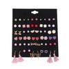 Yiwu Joyería para Orejas al por Mayor Crisantemo Rosa Corazón Mariposa Borla Letras Conjunto de Pendientes Pequeños Frescos Femenino Transfronterizo
