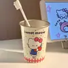 Taza de Enjuague Bucal Gatito Lindo de Acero Inoxidable 304 Taza de Bebida para Pareja Magnética Invertida Antigoteo Taza de Cepillo de Dientes para Baño