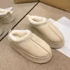 Botas de nieve para mujer 2023 otoño e invierno Nuevos zuecos de media caña de fondo grueso con punta cerrada talla grande zapatos de algodón grueso forrados de polar al por mayor
