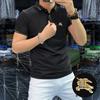 Polo de Manga Corta para Hombre, Algodón Seda de Hielo, Cuello Vuelto, Negocios Verano Transpirable Casual Moderno Transpirable Estilo Cómodo