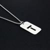 Collar Etiqueta Nombre Inicial Letra Etiqueta Militar Acero de Titanio Masculino de Moda Pareja Hip-Hop Calle Placa de Identificación Femenina de Moda Punk