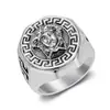 Joyería Personalizada Retro Europea y Americana al por Mayor Anillo de Mitología Griega Antigua de Acero Inoxidable Anillo Personalizado para Hombre de Acero de Titanio