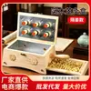 Caja de moxibustión, madera maciza, para uso doméstico, dispositivo de moxibustión portátil con mango de control de temperatura, para calentar y moxibustión de la cintura y el abdomen, madera maciza, caja de moxibustión de llama abierta