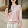 Elegante cárdigan de alta calidad, imitación 100% lana, con cuello redondo y botones para mujer, nuevo estilo otoño e invierno 2026, suéter versátil y favorecedor