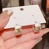 Pendientes de Moda de Aguja de Plata 925 con Cubos de Perla de Venta Caliente Pendientes Dulces de Nicho de Gama Alta Pendientes de Diseño Exquisito
