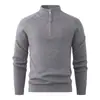 Suéteres de punto estilo europeo y americano para hombre, nueva colección otoño/invierno, suéter para hombre con media cremallera, suéter holgado estilo coreano con cuello alto, capa base