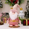 Boneco de Decoração de Natal Homem Velho Rosa Boneco de Neve Rena Enfeite Figura Figura de Exibição Display de Janela Decorações de Natal