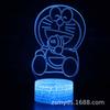 Doraemon Gato Dingdang Série 3D Lâmpada LED Tridimensional Colorida Luz Noturna Projeção Luz Noturna Controle de Toque com Escurecimento Inteligente