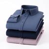 Camisa Térmica de Veludo Peça Única Masculina Inverno Novo Estilo Forrada com Fleece Espessada Versátil para Negócios Casual Elegante Camisa de Penas