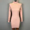 Moda Feminina Coreana Dongdaemun para Exportação, Deslumbrante e Valoriza a Silhueta, Estilo Sexy e Desejo Puro, Vestido Bodycon de Gola Alta Justo