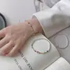 Pulsera de Smiley Arcoíris para mujer, linda, dulce, con cuerda elástica, pulsera de cuentas de colores, moda, simple, para amigas estudiantes