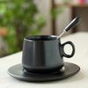 Taza de café de cerámica mate de 300 CC con platillo, taza de café estilo europeo, juego de tazas de café, taza de capuchino