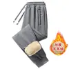 Pantalones gruesos de lana de cordero para hombre, pantalones largos extra gruesos con forro polar de invierno, pantalones de chándal de otoño e invierno, pantalones casuales con forro polar transfronterizos