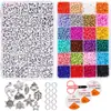 Cuentas de vidrio para arroz de 4 mm con letras material para abalorios pendientes pulsera accesorios de joyería traje 5000 PIEZAS