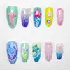 Comércio Exterior Transfronteiriço 30 Peças Unhas Vestíveis Tridimensionais 3D Arte de Unhas de Alto Padrão Amêndoa Unhas Postiças Patches de Unhas Prontos