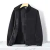Chaqueta de Lana de Cordero Gruesa de Invierno con Felpa y Terciopelo Adicional Ropa de Abrigo para Hombre Cuello Alto Top para Personas de Mediana Edad Casual de Negocios Personas de Mediana Edad y Mayores