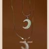 Cadena de clavícula de media luna blanca, regalo para mujer, collar de hada y luna, colgante de media luna para mejor amiga.