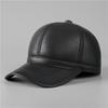 Chapéu para homens de meia-idade e idosos, dias de outono e inverno, boné de beisebol PU tipo pai, chapéu de inverno quente com proteção para as orelhas para idosos e avós