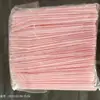 Pajitas transparentes de colores de punta dura desechables, empaquetadas individualmente, para leche de soja, jugos y leche, pajitas delgadas rectas ecológicas