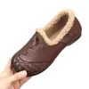 Couro macio, sola de tendão, sapatos femininos sem cadarço, sapatos de algodão quentes para o inverno 2026, sapatos fofos, sapatos de algodão de sola plana