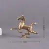 Caballo Galopando con el Viento, Adorno de Latón Completo, Caballo Galopando con el Viento, Decoración de Mascota de Té para el Hogar, Objetos Antiguos de Cobre, Adornos Artesanales de Escritorio
