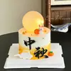 Decoraciones para pastel del Festival de Medio Otoño 2026: luces luminosas en forma de luna, adorables figuras de pastel de luna y conejos, velas y adornos para hornear
