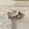 Anillo de perlas con gafas de amor de estrella de plumas estilo coreano, anillo retro desgastado de moda y personalidad, entrega de anillo de una pieza de celebridad de Internet