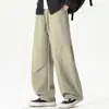Calças casuais masculinas, nova coleção primavera/outono 2026, marca moderna estilo americano, caimento solto, fluido, perna larga, inspiração workwear, calças compridas de perna reta