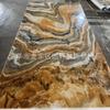 Impresión de paneles de pared UV pintura tablero dorado chapa de madera tablero de cristal de carbono Kulinan bronceado tablero transparente panel de ondas pared de fondo