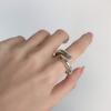 Anillo de industria pesada con diseño escalonado para hombre y mujer, estilo coreano Dongdaemun, con diseño personalizado de alta gama y combinable.
