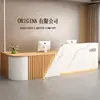 Mostrador de recepción de empresa de estilo chino nuevo, mostrador de recepción, caja registradora, mostrador de vestíbulo, escritorio de oficina pequeño, moderno y sencillo para tienda