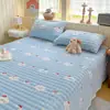 Lençol de cama de veludo de leite, com forro de fleece e espessado, de alto peso, estilo cartoon, com estética feminina, adequado para uso no inverno, lavável à máquina, manta de pelúcia