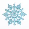 Decoraciones navideñas 10cm plástico polvo copo de nieve decoración de árbol suministros navideños colgante fabricantes al por mayor
