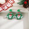 Pendientes acrílicos de Papá Noel con diseño de dibujos animados creativos y contraste de color para suéter.